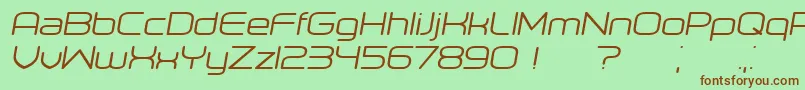 Orenburg Italic-Schriftart – Braune Schriften auf grünem Hintergrund