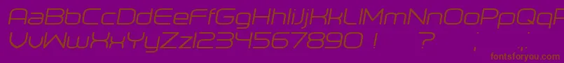 Шрифт Orenburg Italic – коричневые шрифты на фиолетовом фоне