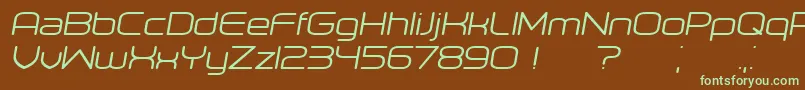 Шрифт Orenburg Italic – зелёные шрифты на коричневом фоне