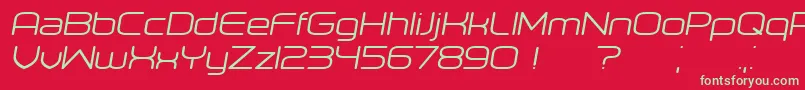 フォントOrenburg Italic – 赤い背景に緑の文字