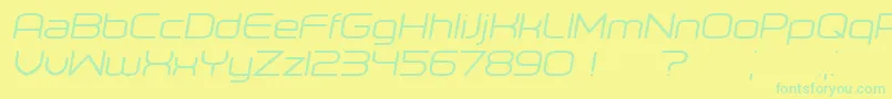 Orenburg Italic Font – Green Fonts on Yellow Background