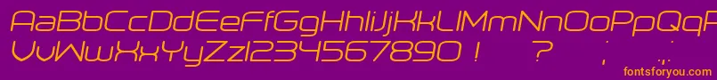 Orenburg Italic Font – Orange Fonts on Purple Background