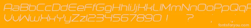 Czcionka Orenburg Italic – różowe czcionki na pomarańczowym tle