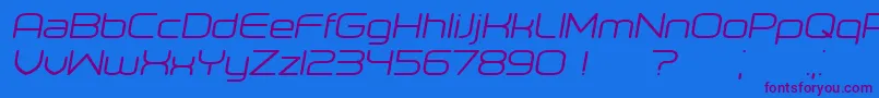 Orenburg Italic Font – Purple Fonts on Blue Background