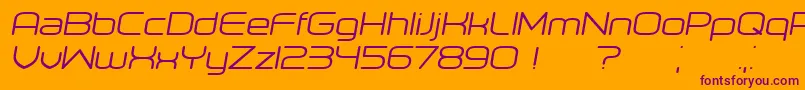 Orenburg Italic-fontti – violetit fontit oranssilla taustalla