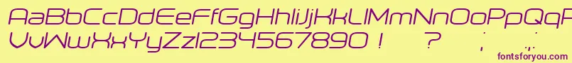 Orenburg Italic Font – Purple Fonts on Yellow Background