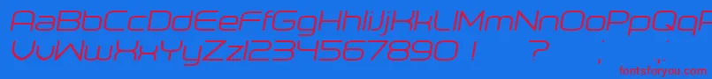 Orenburg Italic Font – Red Fonts on Blue Background