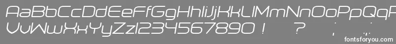 フォントOrenburg Italic – 灰色の背景に白い文字