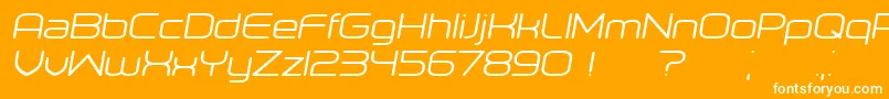 Orenburg Italic-Schriftart – Weiße Schriften auf orangefarbenem Hintergrund