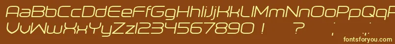 Шрифт Orenburg Italic – жёлтые шрифты на коричневом фоне