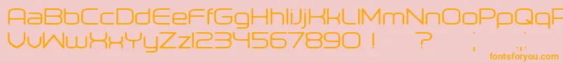 フォントOrenburg – オレンジの文字がピンクの背景にあります。