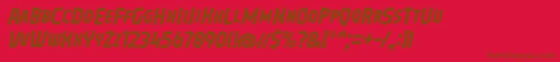Czcionka Oreta Font Italic by 7NTypes – brązowe czcionki na czerwonym tle