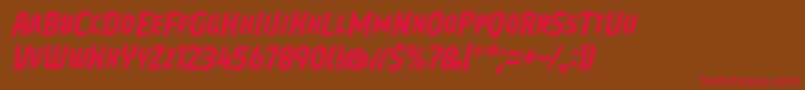 Oreta Font Italic by 7NTypes Font – Red Fonts on Brown Background