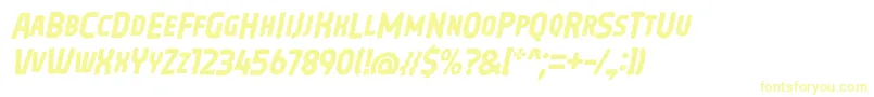 フォントOreta Font Italic by 7NTypes – 黄色のフォント