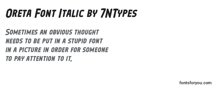 フォントOreta Font Italic by 7NTypes