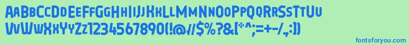 Oreta Font Regular by 7NTypes-fontti – siniset fontit vihreällä taustalla