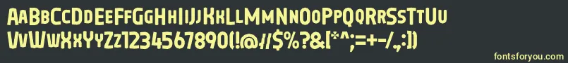 フォントOreta Font Regular by 7NTypes – 黒い背景に黄色の文字