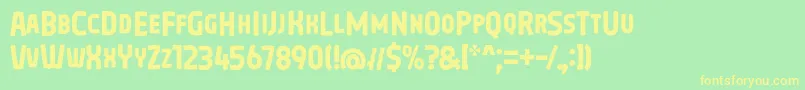 Fonte Oreta Font Regular by 7NTypes – fontes amarelas em um fundo verde