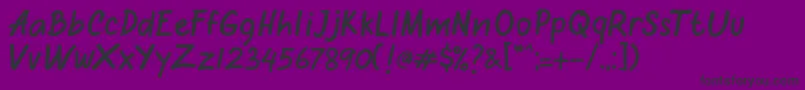 Oretans Personal Use Only-fontti – mustat fontit violetilla taustalla
