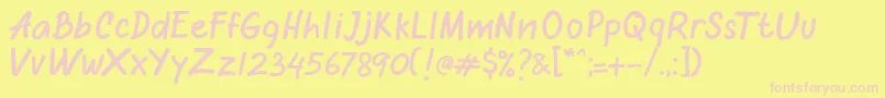 Weitere Informationen zur Oretans Personal Use Only-Schriftart Oretans Personal Use Only-Schriftart – Rosa Schriften auf gelbem Hintergrund