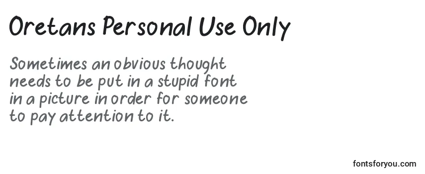 Oretans Personal Use Only (136247) Font