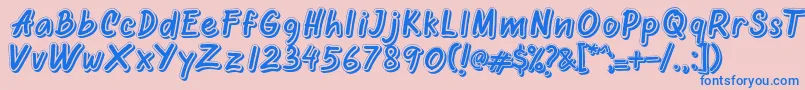 フォントOretans Shadow Personal Use Only – ピンクの背景に青い文字