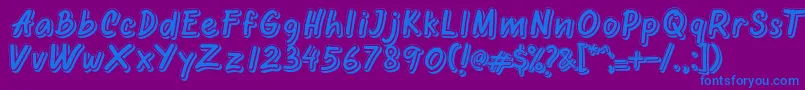 Шрифт Oretans Shadow Personal Use Only – синие шрифты на фиолетовом фоне