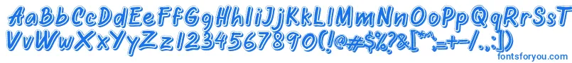 Шрифт Oretans Shadow Personal Use Only – синие шрифты на белом фоне