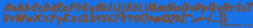 Oretans Shadow Personal Use Only-Schriftart – Braune Schriften auf blauem Hintergrund