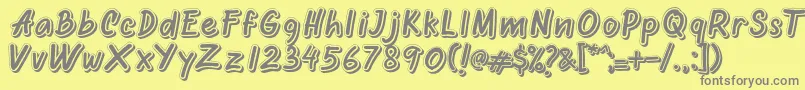 Шрифт Oretans Shadow Personal Use Only – серые шрифты на жёлтом фоне