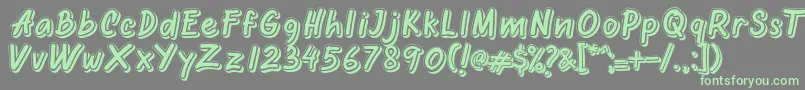 Шрифт Oretans Shadow Personal Use Only – зелёные шрифты на сером фоне