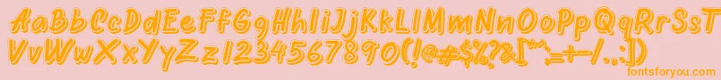 Oretans Shadow Personal Use Only-Schriftart – Orangefarbene Schriften auf rosa Hintergrund