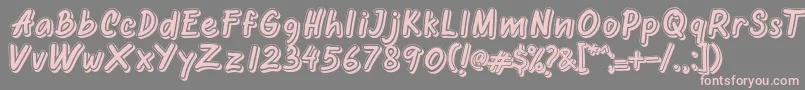 フォントOretans Shadow Personal Use Only – 灰色の背景にピンクのフォント