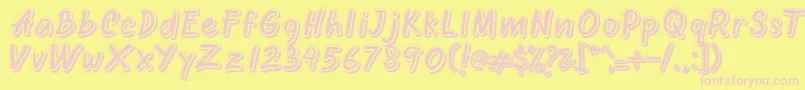 フォントOretans Shadow Personal Use Only – ピンクのフォント、黄色の背景