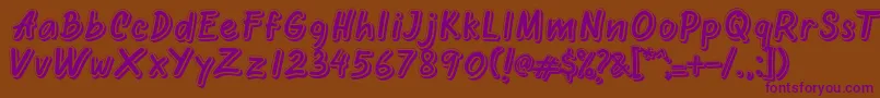 Oretans Shadow Personal Use Only-fontti – violetit fontit ruskealla taustalla