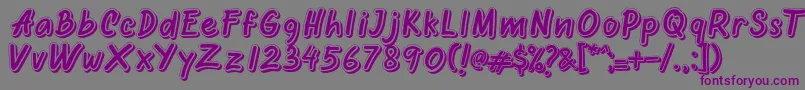 Шрифт Oretans Shadow Personal Use Only – фиолетовые шрифты на сером фоне