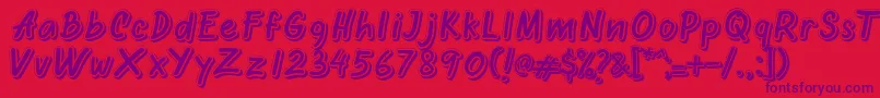 Oretans Shadow Personal Use Only Font – Purple Fonts on Red Background
