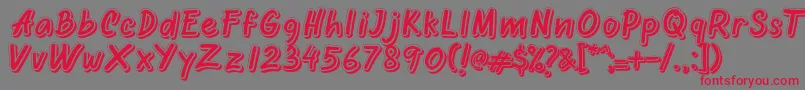 Oretans Shadow Personal Use Only-Schriftart – Rote Schriften auf grauem Hintergrund