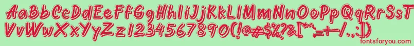 Oretans Shadow Personal Use Only Font – Red Fonts on Green Background