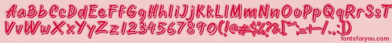 Oretans Shadow Personal Use Only-Schriftart – Rote Schriften auf rosa Hintergrund