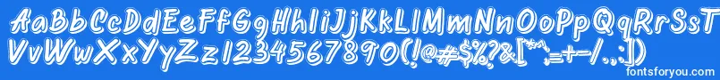 Oretans Shadow Personal Use Only-Schriftart – Weiße Schriften auf blauem Hintergrund