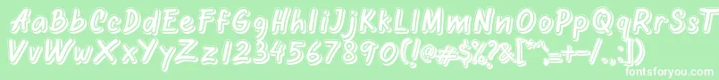 フォントOretans Shadow Personal Use Only – 緑の背景に白い文字