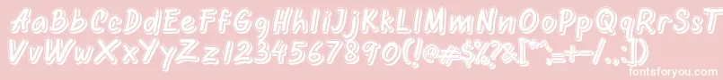 Oretans Shadow Personal Use Only-Schriftart – Weiße Schriften auf rosa Hintergrund