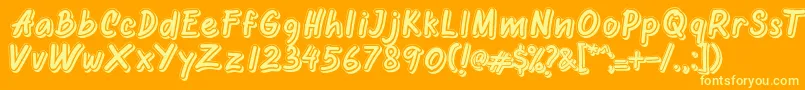Oretans Shadow Personal Use Only-Schriftart – Gelbe Schriften auf orangefarbenem Hintergrund