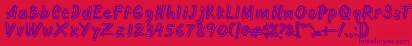 Oretans Shadow Personal Use Only Font – Purple Fonts on Red Background