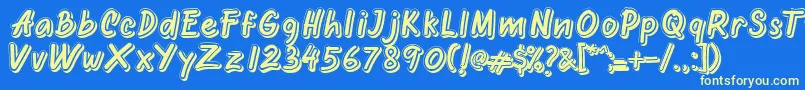 Oretans Shadow Personal Use Only Font – Yellow Fonts on Blue Background