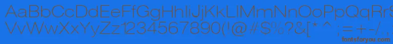 Heliosextthin Font – Brown Fonts on Blue Background