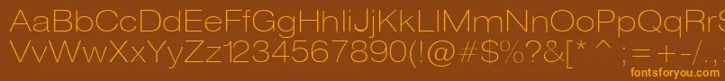 Heliosextthin Font – Orange Fonts on Brown Background