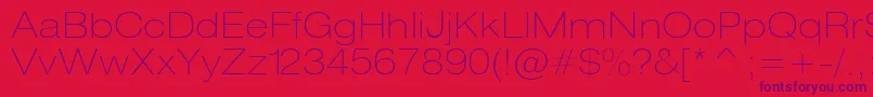 Heliosextthin Font – Purple Fonts on Red Background