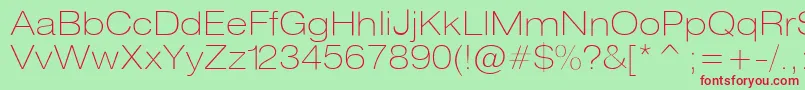 Heliosextthin Font – Red Fonts on Green Background